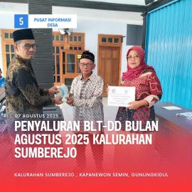Penyaluran BLT-DD Bulan Agustus 2025 Kalurahan Sumberejo Berjalan Lancar